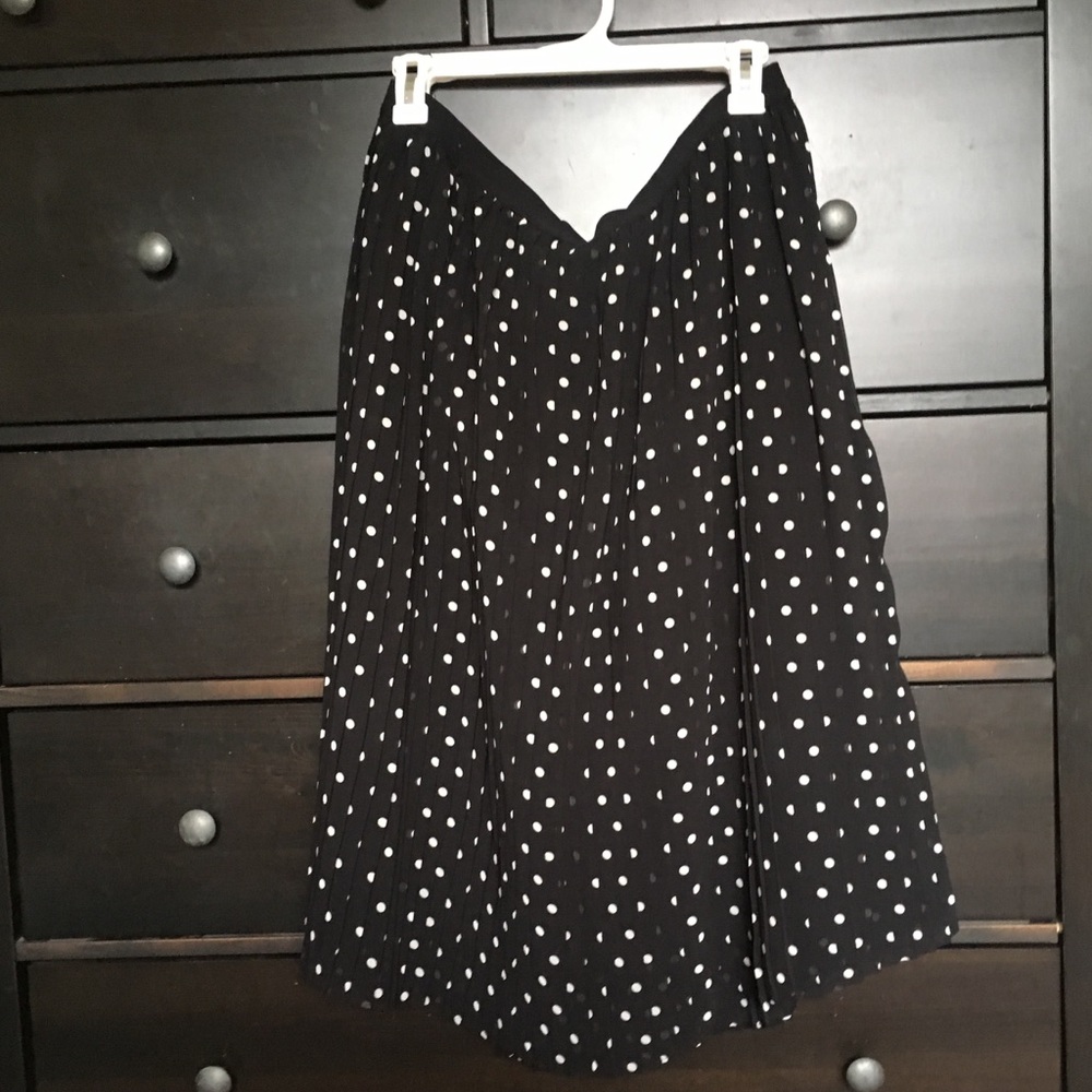 A New Day Pleated Polka Dot Skirt